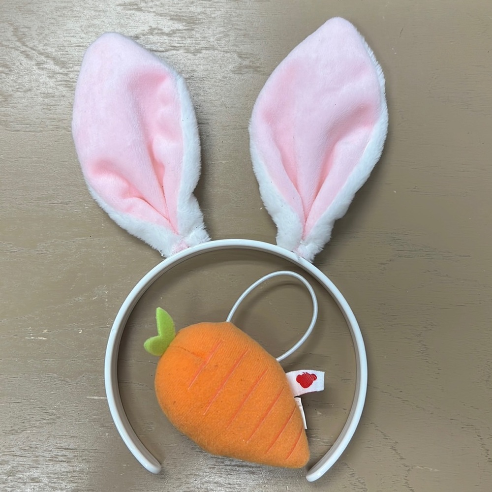 Build-a-Bear Bunny Ears & Carrot Plush Accessory - Easter Set